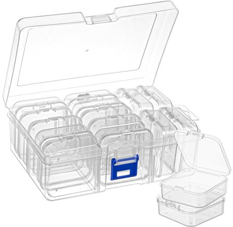 MumdoYAL 15 piezas caja organizadora,cajas de almacenamiento plastico,caja almacenaje,caja plastico,para organizar pequeños objetos, pequeñas cuentas y joyas