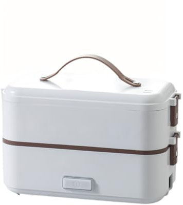LANMOU Electric Lunch Box 300W Heated Lunch Box Portable Food Warmer 304 Stainless Steel Container, Leakproof & Automatic Power Off, 0.8L/1.2L Large Capacity (2 Layer)
