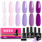 MEFA UV Nagellack, 6 Farben Violett Farben 7 ML Soak Off UV LED Gel Nagellack Schellack Set für Gelnägel Nail Art Kit Maniküre Nageldesign Nägel Selber Machen