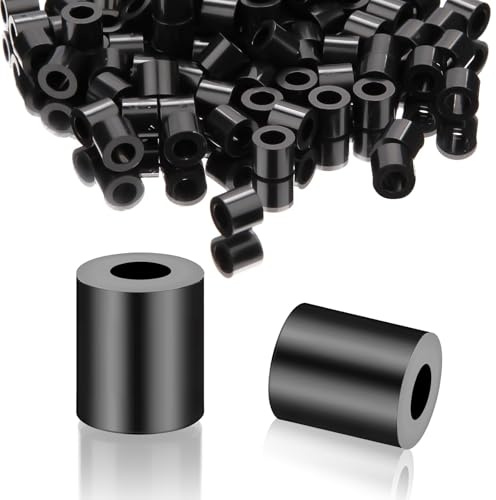 SWTYExt 100 Pezzi Spessori in Gomma M3-7X6 mm ABS Distanziatori Distanziali Rondelle Plastica Boccole Teflon per Motori Macchinari Automobili | Distanziali M3, rondelle in nylon, ABS, distanziali rotondi, isolanti, in gomma, per viti M3