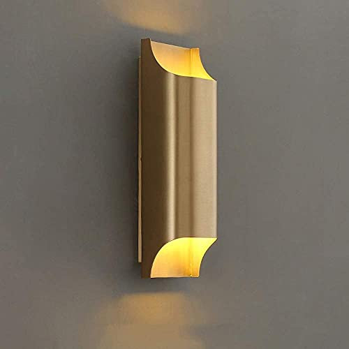 BIQSYVTM G9 2 têtes placage Laiton Applique Murale intérieur Haute Transmission de la lumière Haut et Bas Applique Murale Moderne encastré métal Appliques Chevet liseuse