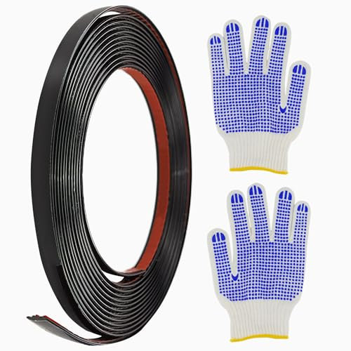 Modanatura Adesiva Parete 5m Striscia Adesiva Cromata Finitura a Specchio Metallizzata Acciaio Inossidabile Nero Decorative per Pareti Porte Mobili Auto (10mm)