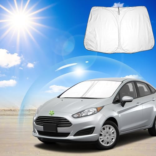 Ruiya Parasol para Parabrisas Delantero Compatible con Ford Fiesta ST MK7 2008-2016 Parasol Coche Delantero Anti UV Rayos Parabrisas de Coche Parasol Protección Solar para Fiesta Accesorios