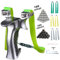 NWIWI Zwille Steinschleuder Slingshot Aluminiumgriff Sport Outdoor Schleuder Set mit 6 Ersatzgummi+300 Tonkugeln+100 Stahlkugeln+Schleuder Montageanleitung