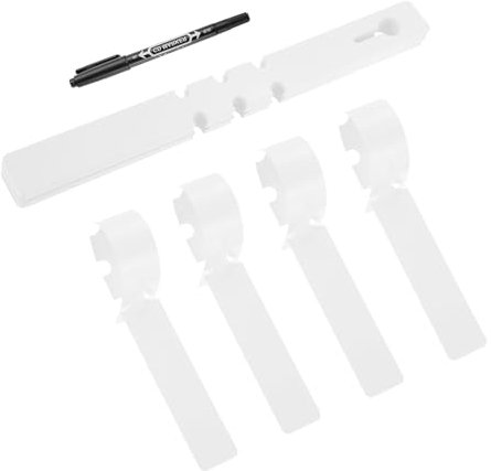 PATIKIL Plastic Plant Tags, 50 Pcs Wrap Around Plant Labels Adjustable Nursery Garden Tags Waterproof Hanging Tags Tree Tags with Pen for Plant Garden, White