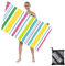 Strandtuch XXL 160x90cm,Bunte Streifen Mikrofaser Badetuch Saunatuch,Strandtücher leicht und schnelltrocknend,Strandhandtuch Sandfrei mit Tasche,Handtuch für Damen Herren Reise Urlaub Schwimmen Yoga