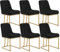 WOLTU Esszimmerstühle 6er Set, Küchenstuhl Samt, Polsterstuhl mit Metallgestell in Bogenform, gepolsterter Stuhl mit Rückenlehne, Wohnzimmerstuhl Schminkstuhl EZS32sz-6 Schwarz