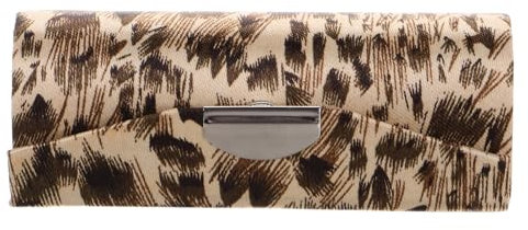 FRCOLOR Leopardenmuster Lippenstiftetui Mit Spiegel Kompakter Kosmetik Organizer Für Handtasche Und Reise Stilvolles Aufbewahrungsset Für Lippenstifte Und Lippenpflege Damen Und Mädchen