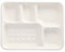 25 Menü-Trays, Zuckerrohr 'pure' 5-geteilt 3,7 cm x 22 cm x 28,2 cm weiss