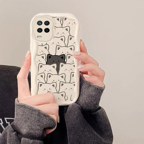 PAIXIKYZ Compatible con Realme 8 4G/Realme 8 Pro 4G Funda Silicona Suave con Diseño Ondas Cremosas Suaves