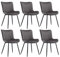 Goeurvant Stühle Esszimmer 6er Set Samt Polsterstuhl Küchenstuhl Wohnzimmerstuhl Esszimmerstühle mit Rückenlehne und Metallbeine für Esszimmer Wohnzimmer, Dunkelgrau