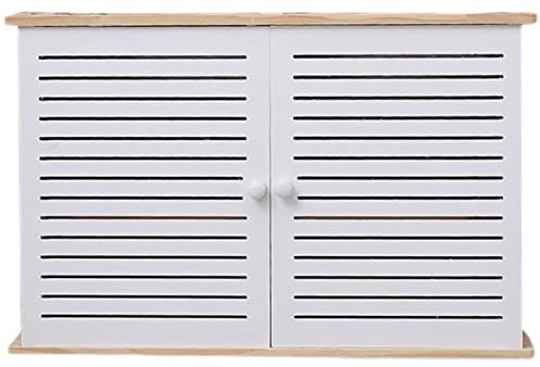 Large Wall Hanging Router Storage Box, Wall Mounted WiFi Decorative Box Bracket 2-Layer Storage Shelf Floating Shelf for TV Accessories Cable Management Box Routers