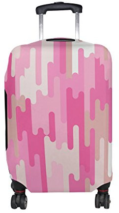 DBKGHIEDHG Housse de protection pour valise à rayures roses vintage bohème, Comme indiqué sur la photo, Only Luggage Cover Size M