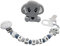 Attache tétine sucette personnalisée/prénom/bébé naissance cadeau, modèle Elephant silicone (Attache + Porte Clés)