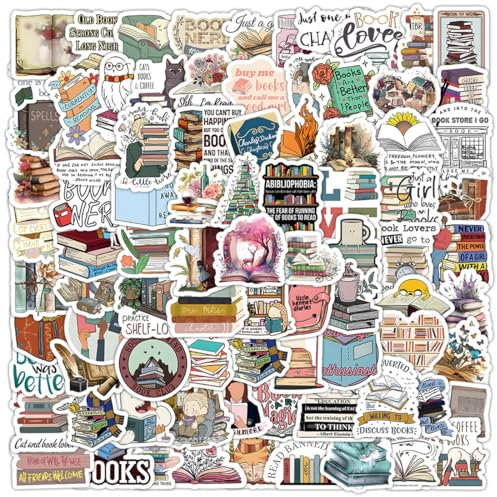 100er-Pack Vintage-Aufkleber zum Lesen von Büchern, wasserfeste Vinyl-Aufkleber für Wasserflaschen, Laptops, Sammelalben, Tagebücher, Erwachsene und Jugendliche