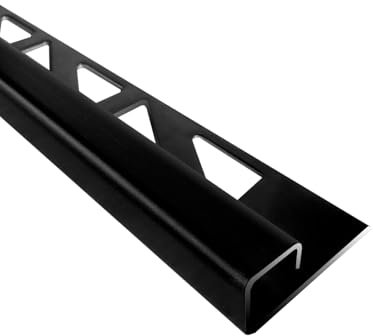 Binario quadrato in acciaio inox V2A per piastrelle, profilo per piastrelle, 250 x 10 mm, nero spazzolato