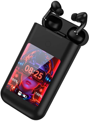 Tynerza Casque Bluetooth sans fil intra-auriculaire Bluetooth 5.3 trois en un - Casque multifonction avec écran tactile intelligent - Réduction du bruit - Qualité sonore Hi-Fi - Pour tablettes