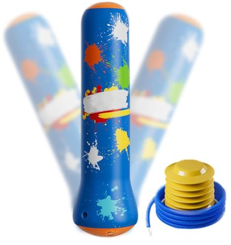 Kids Punching Bag Toy - Inflatable Boxing Bag, Kids Boxing Bag | Punching Kick Training Bag, Fitness Target Stand Towerr Bag, Inflatable Boxing Column Tumbler Bag with Pump for Kids