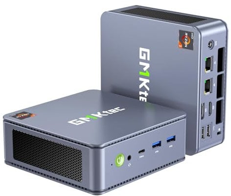 GMKtec Mini PC Mini PC, M5 Plus AMD Ryzen 7 5825U (8C/16T, bis 4.5 GHz), 32GB DDR4 RAM 1TB NVMe SSD Dual LAN 2.5G mini pc, WiFi 6, USB 3.2, Type-C/BT 5.2/DP/HDMI mini Gaming pc für Büro