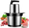 Tritatutto elettrico con ciotola in acciaio inox 5L, tritacarne, 500 W, 5 livelli di velocità, tritacarne elettrico, con 6 lame rimovibili, frullatore per verdure tritare carne (6L nero)