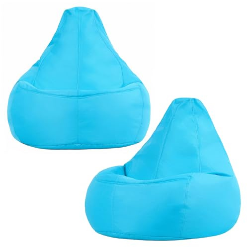 Bean Bag Bazaar Outdoor Bean Bag with Filling Included, 2 Pack, Aqua