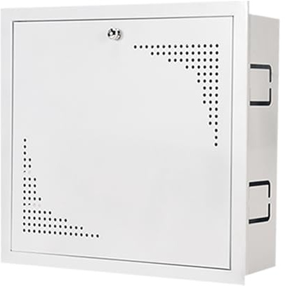 YANGLLYJ Thickened Steel Radiator Cover, Wall Heater Cover White, Wifi Cabinet Router Box Hider with Lock & Vented Door for Pipe Cable Management(40x45x11cm/16x18x4in)