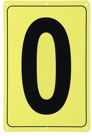 PATIKIL Großes Metall Nummernschild 12x8 Rechteckiges Aluminium Nummer 0 Schild Bereichsmarkierung Parken Wetterbeständige Schilder Für Innen- Und Außenbereich Gelb
