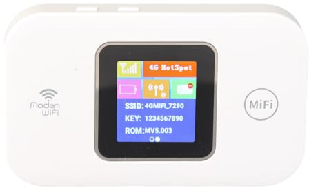 ERYUE Portable WiFi Router with SIM Card Slot, 150 Mbps 4G LTE Download Speed, 10 Users for Travel, 3000mAh Battery