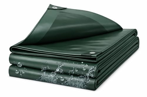 ROYSSON® Abdeckplane 214 g/m² wasserdicht & frostbeständig Gewebeplane Verstärkte Schutzplane mit Ösen, UV-beständig (1,5 x 6 m)