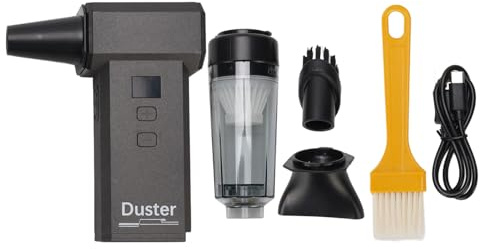 Luocute Aspirateur électrique à Air comprimé, Souffleur et Aspiration à Moteur sans Balais 130 000 Tr/min, avec 2 4000 MAh Intégrés, pour le Nettoyage du Clavier D'ordinateur de Voiture