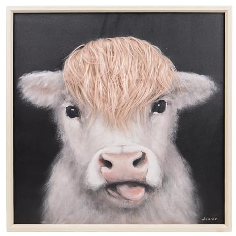 UNUS Wall Art 3D Hairfusion Kuh weiß ohne Hörner 60x60