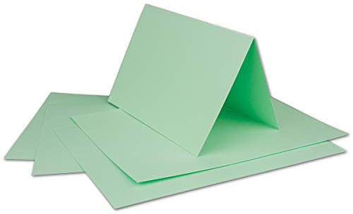 25 DIN A6 Faltkarten Mintgrün - Karten zum Selbstgestalten 14,8 x 21 cm - Klappkarten mit 160 g/m² - Colours-4-you von Glüxx Agent