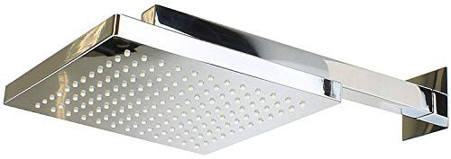 Sanixa GOSQ12RM_40 Hochwertige Regenbrause mit Wandarm quadratisch, Duschkopf, Kopfbrause, Wellness-Brause mit Duscharm Duschsystem (40 cm Wandarm)