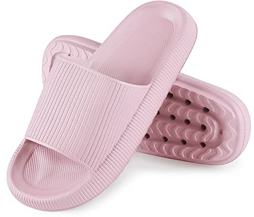 MoneRffi Badeschuhe Damen Herren,Cozislides Original Slippers Badelatschen Damen,Weich Rutschfest Wolke Schlappen Badeschlappen