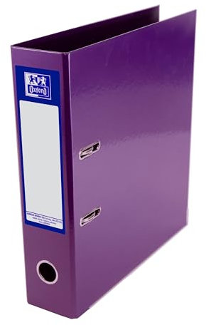 Oxford Premium A4 Lever Arch File, Purple Single Folder, Heavy Duty