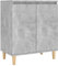 vidaXL Sideboard mit Massivholz-Beinen Kommode Anrichte Schrank Beistellschrank Mehrzweckschrank Standschrank Betongrau 60x35x70cm Holzwerkstoff