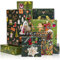Toptime Geschenkpapier Weihnachten Set, 6 Blatt Grünes Geschenkpapier mit 6 Geschenkanhänger, Aufkleber und Packseil, Glitzer Weihnachtspapier mit Lebkuchenmann- und Engelsmotiven, 50 x 70 CM