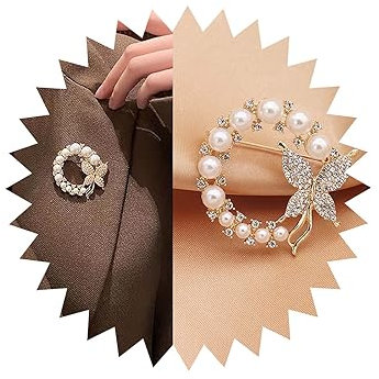 TseenYi Gold Schmetterling Brosche Pin Kristall Perle Strass Cz Vintage Perle Pins Brosche Schmuck Für Frauen Und Mädchen Geschenke