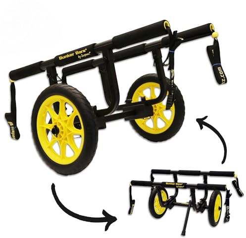 Suspenz Fishing Kayak Cart Trolley | Heavy Duty Canoe Carrier Trailer with Adjustable Bi-Directional Bunker Bars and Airless Wheels | Catch-All Universal Airless Cart (22-9909)