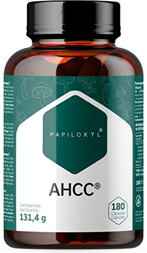 AHCC 180 kapslar av Papiloxyl® 500mg per kapsel patenterad process för flytande odling av Lentinula edodes (Shiitake) Tillverkad exklusivt i Japan av Glutenfri Amino Up. Ingen GMO