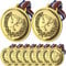 Amosfun Weihnachtstag Spiele Dekorationen 10pcs Gold Jungen und Mädchen Medaillen Party Spielzeug Award Medaillen Kit Lanyard für Kinder