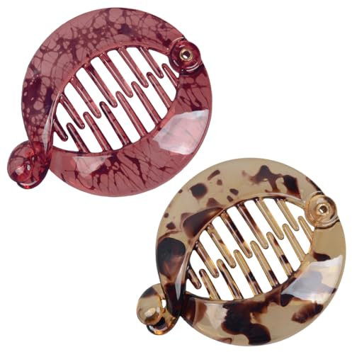 XBFOCNH 2 pièces épingle à Cheveux Banane Peigne à Cheveux Pince Ronde Queue de Cheval Accessoire de Cheveux Pince à Poisson pour Femmes Filles Pince à Cheveux en Forme de Poisson Pince à Cheveux
