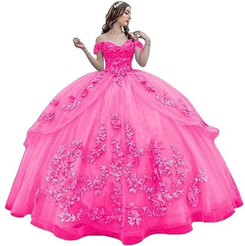 Fuomomo Robe de soirée Longue et Bouffante en Tulle, Bretelles Spaghetti, élégante, avec des Appliques en Dentelle, pour Bar Mitzvah, pour Femmes