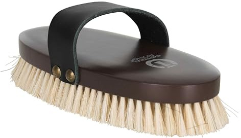 Imperial Riding Weiche Bürste IRH, besonders sanfte Pferdebürste mit weichen Rosshaarborsten, schonende Fellpflege für natürlichen Glanz & stilvollen Stall-Look, Walnuss