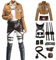 bi bi hou Anime AOT Cosplay Kostüm Jacke und Gürtel Scout Regiment Verkleidung AOT Survey Corps Uniform Halloween Karneval Weihnachten Party Bühnenauftritt Kostüm für Erwachsene