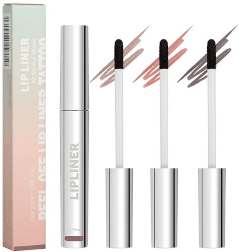 LOPHE Peel Off Lip Stain, 3x2,5 ml Langlebiger Tattoo Lipliner, Langanhaltender Lip Stain zum Abziehen, Wasserfeste, Matte Finish
