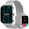 Yoever Smartwatch Herren Damen mit Telefonfunktion - 1.85 Fitnessuhr Herren mit Herzfrequenz SpO2 Schlafmonitor, 110+ Sportmodi Schrittzähler Uhr, IP68 Wasserdicht Smart Watch für Android iOS Silber