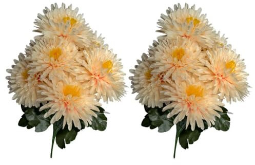 jileijar Fiori artificiali di crisantemo, fiori di crisantemo finti per tombe, mazzi artificiali di crisantemo palla