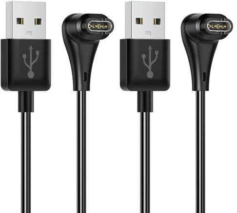 Set di 2 Cavi di Ricarica per Garmin Watch, Design Angolato USB Upgraded Lay-flat Caricatore cavo Orologio 1M Compatibile con Instinct, Forerunner 55 255 165, Vivoactive 6 5 4 3, Venu 2 3, Fenix 8 7