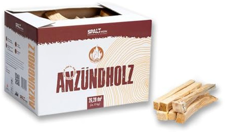 Anzündholz Karton 24,5dm³ hochwertiges Fichtenholz leicht entflammbar Kamin, Holzofen, Grill, Lagerfeuer, Feuerschale lange haltbar 100% Naturprodukt